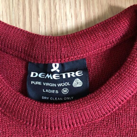 Demetre 100% Wool Striped Crew Neck Knit Sweater Women's Size M Large Multicolor - Picture 4 of 8